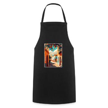 Oaxaca Decoration Vintage Travel Poster Souvenir - Cooking Apron - black - Front - AI Model Male 185 dark (185cm)
