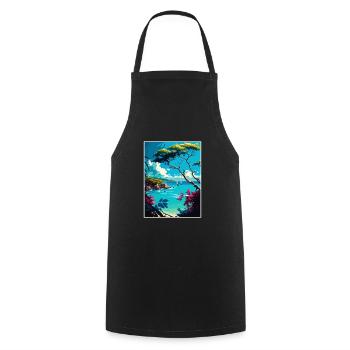 Barbados Caribbean Vintage Travel Poster Souvenir - Cooking Apron - black - Front - AI Model Male 185 dark (185cm)