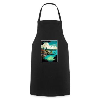 Ocho Rios Caribbean Vintage Travel Poster Souvenir - Cooking Apron - black - Front - AI Model Male 185 dark (185cm)