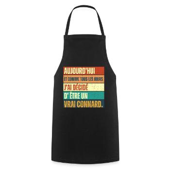 J' ai décidé d' être un vrai connard humour rétro - Tablier de cuisine - noir - Devant - AI Model Male 185 dark (185cm)