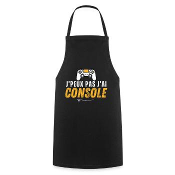 je peux pas jai console cadeau geek jeux video - Tablier de cuisine - noir - Devant - AI Model Male 185 dark (185cm)