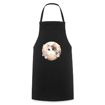 Chat trop mignon - Tablier de cuisine - noir - Devant - AI Model Male 185 dark (185cm)