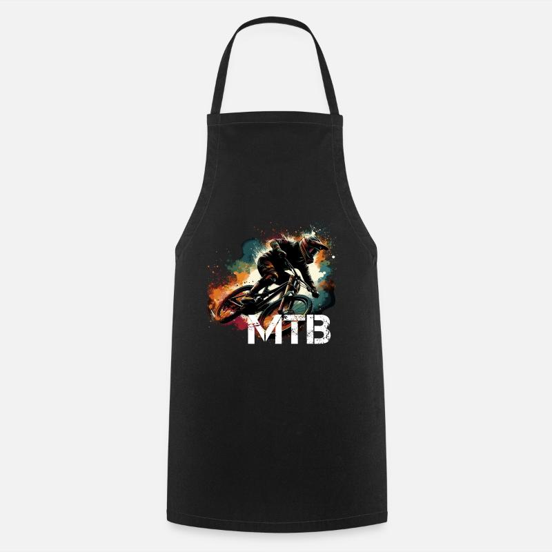 MTB Mountainbiking Mountainbiken Geschenk - Kochschürze - Schwarz