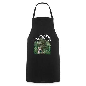 Tyrolean Forest, Mouse, Gentian, Alps, Alm, Nature, Forest - Cooking Apron - black - Front - AI Model Male 185 dark (185cm)