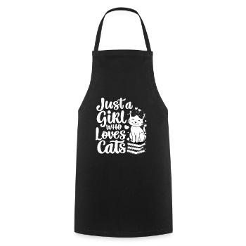 Just A Girl Who Loves Cats Cat Lover - Cooking Apron - black - Front - AI Model Male 185 dark (185cm)