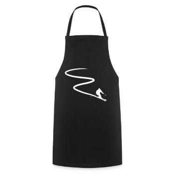 Skiing Ski Motif for Skier Skier - Cooking Apron - black - Front - AI Model Male 185 dark (185cm)