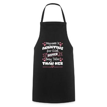 Frère et sœur enfant bébé coeur - Tablier de cuisine - noir - Devant - AI Model Male 185 dark (185cm)