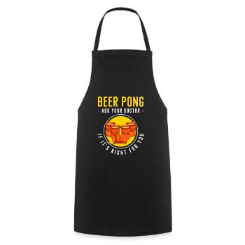 Beer Pong Booze Game Rules Mug - Cooking Apron - black - Front - AI Model Male 185 dark (185cm)