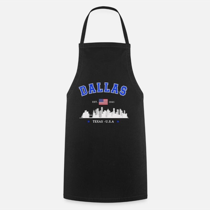 Dallas Texas est 1841 - Cooking Apron - black