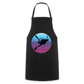 Diver Diver Hommes Scuba Diver Plongée sous-marine - Tablier de cuisine - noir - Devant - AI Model Male 185 dark (185cm)