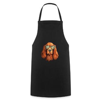 Setter Irlandais Chien Race Aquarelle Dessin Animé Kawaii G - Tablier de cuisine - noir - Devant - AI Model Male 185 dark (185cm)
