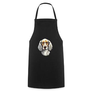English Setter Dog Breed Watercolor Cartoon Kawaii - Cooking Apron - black - Front - AI Model Male 185 dark (185cm)