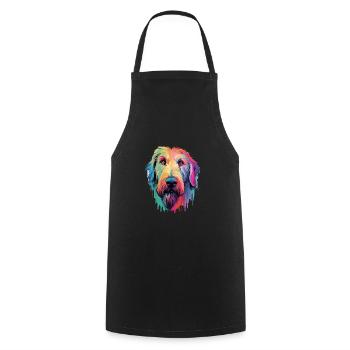 Irish Wolfhound chien race aquarelle dessin animé Kawai - Tablier de cuisine - noir - Devant - AI Model Male 185 dark (185cm)
