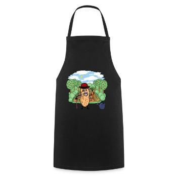 Garden Grandpa Peanut Vegetable Gardening Gardening - Cooking Apron - black - Front - AI Model Male 185 dark (185cm)