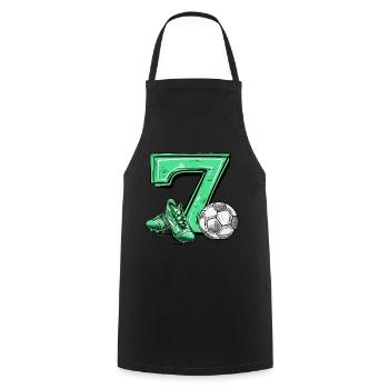 Fussball 7 Jahre - Kochschürze - Schwarz - Vorne - AI Model Male 185 dark (185cm)