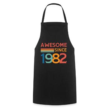 Awesome since 1982 - Tablier de cuisine - noir - Devant - AI Model Male 185 dark (185cm)