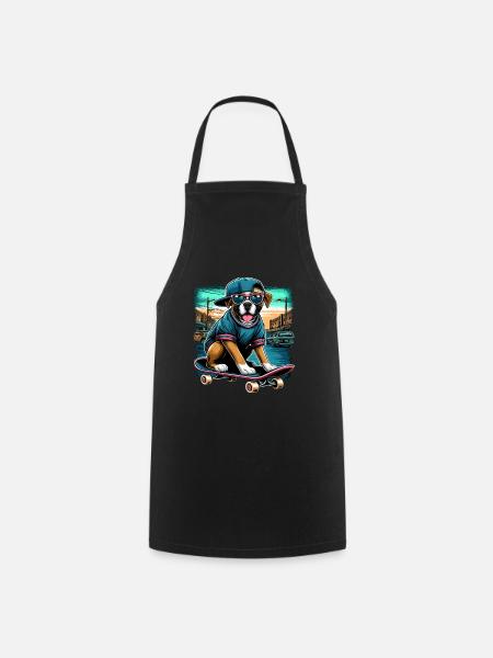 Urban Hip Hop Boxer Chien Skater T-shirt - Tablier de cuisine - noir