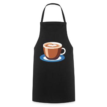 Coffee Frenchpress Cappuccino Latte Art - Cooking Apron - black - Front - AI Model Male 185 dark (185cm)