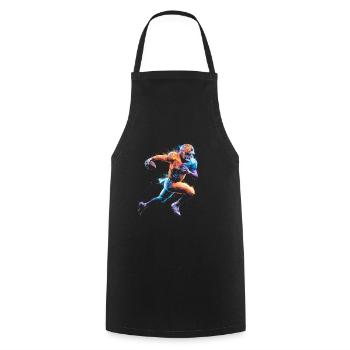 American Football Tshirt Men's Kids Football - Cooking Apron - black - Front - AI Model Male 185 dark (185cm)