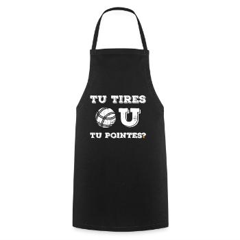 Petanque Tu Tires ou tu Pointes? Design - Tablier de cuisine - noir - Devant - AI Model Male 185 dark (185cm)