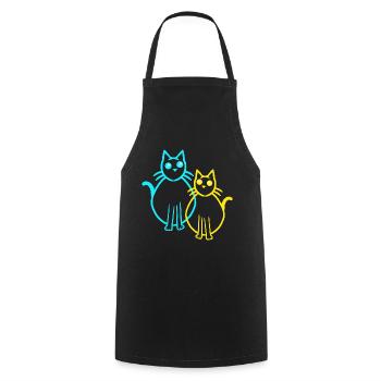 Chats Chat Chaton Chaton Rétro Vintage - Tablier de cuisine - noir - Devant - AI Model Male 185 dark (185cm)
