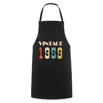 1988 Vintage Édition limitée Cadeau - Tablier de cuisine - noir - Devant - AI Model Male 185 dark (185cm)