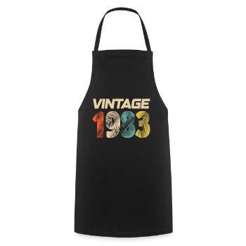 Vintage 1983 Retro - Best Seller - Cooking Apron - black - Front - AI Model Male 185 dark (185cm)