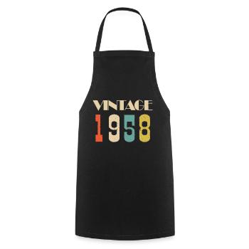 1989 Vintage Édition limitée Cadeau - Tablier de cuisine - noir - Devant - AI Model Male 185 dark (185cm)