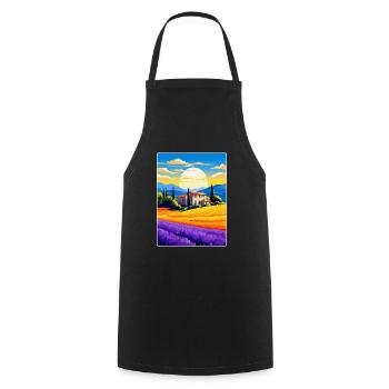 Provence Frankreich Vintage Reiseplakat Souvenir WPA - Kochschürze - Schwarz - Vorne - AI Model Male 185 dark (185cm)