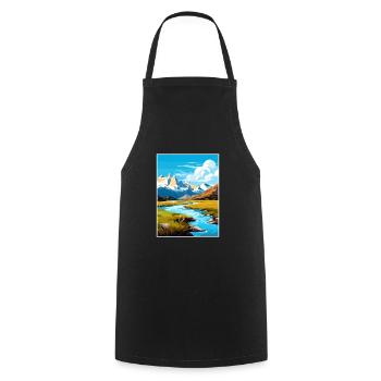 Torres Del Paine Affiche de voyage vintage souvenir - Tablier de cuisine - noir - Devant - AI Model Male 185 dark (185cm)