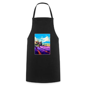 Provence Frankreich Vintage Reiseplakat Souvenir WPA - Kochschürze - Schwarz - Vorne - AI Model Male 185 dark (185cm)