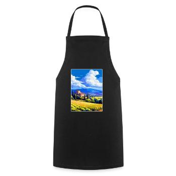 Provence Frankreich Vintage Reiseplakat Souvenir WPA - Kochschürze - Schwarz - Vorne - AI Model Male 185 dark (185cm)
