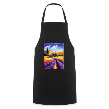Provence Frankreich Vintage Reiseplakat Souvenir WPA - Kochschürze - Schwarz - Vorne - AI Model Male 185 dark (185cm)