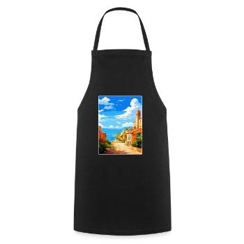 Tarragona Spanien Vintage Reiseplakat Souvenir WPA - Kochschürze - Schwarz - Vorne - AI Model Male 185 dark (185cm)