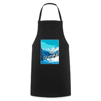Les Arcs France Vintage Travel Poster Souvenir WPA - Cooking Apron - black - Front - AI Model Male 185 dark (185cm)
