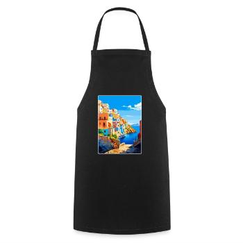 Ponza Italy Vintage Travel Poster WPA Art Souvenir - Cooking Apron - black - Front - AI Model Male 185 dark (185cm)