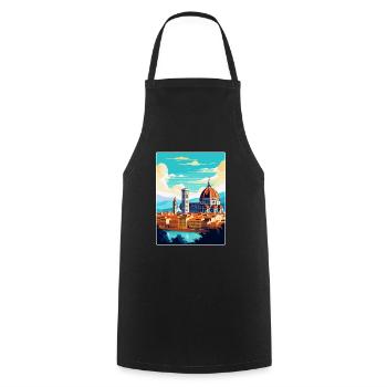 Florence Italy Vintage Travel Poster Souvenir WPA - Cooking Apron - black - Front - AI Model Male 185 dark (185cm)