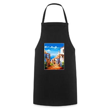 Almería Spanien Vintage Reiseplakat WPA Souvenir - Kochschürze - Schwarz - Vorne - AI Model Male 185 dark (185cm)