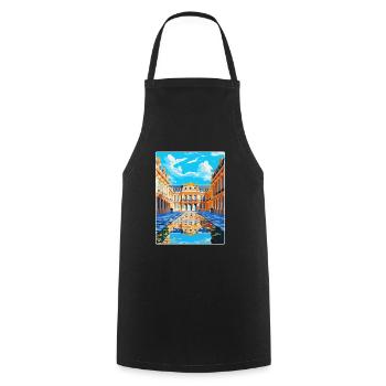 Château de Versailles France Affiche de voyage vintage WPA - Tablier de cuisine - noir - Devant - AI Model Male 185 dark (185cm)