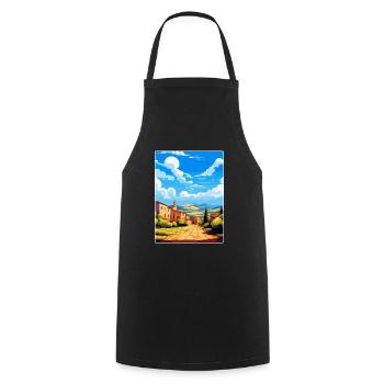 Extremadura Spanien Vintage Reiseplakat Souvenir - Kochschürze - Schwarz - Vorne - AI Model Male 185 dark (185cm)
