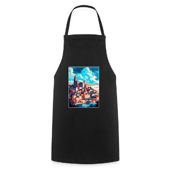 Coimbra Portugal Affiche de voyage vintage souvenir - Tablier de cuisine - noir - Devant - AI Model Male 185 dark (185cm)