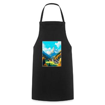 Berchtesgaden Allemagne Affiche de voyage vintage WPA - Tablier de cuisine - noir - Devant - AI Model Male 185 dark (185cm)