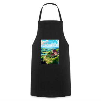 Dordogne France Affiche de voyage vintage Souvenir WPA - Tablier de cuisine - noir - Devant - AI Model Male 185 dark (185cm)