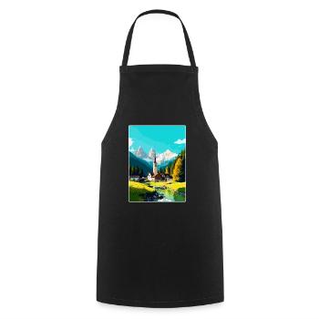Garmisch Partenkirchen Germany Travel Poster WPA - Cooking Apron - black - Front - AI Model Male 185 dark (185cm)