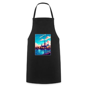 Mainz Deutschland Vintage Reiseplakat WPA Souvenir - Kochschürze - Schwarz - Vorne - AI Model Male 185 dark (185cm)