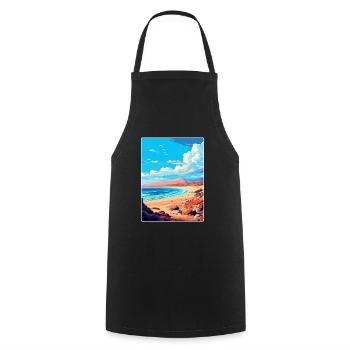 Fuerteventura Spanien Vintage Reiseplakat Souvenir - Kochschürze - Schwarz - Vorne - AI Model Male 185 dark (185cm)