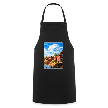 Porvoo Finlande Affiche de voyage vintage souvenir WPA - Tablier de cuisine - noir - Devant - AI Model Male 185 dark (185cm)