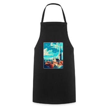 Tallinn Estonie Affiche de voyage vintage Souvenir WPA - Tablier de cuisine - noir - Devant - AI Model Male 185 dark (185cm)