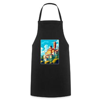 Sintra Portugal Affiche de voyage vintage Souvenir WPA - Tablier de cuisine - noir - Devant - AI Model Male 185 dark (185cm)