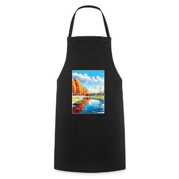 Oulu Finland Vintage Travel Poster WPA Souvenir - Cooking Apron - black - Front - AI Model Male 185 dark (185cm)